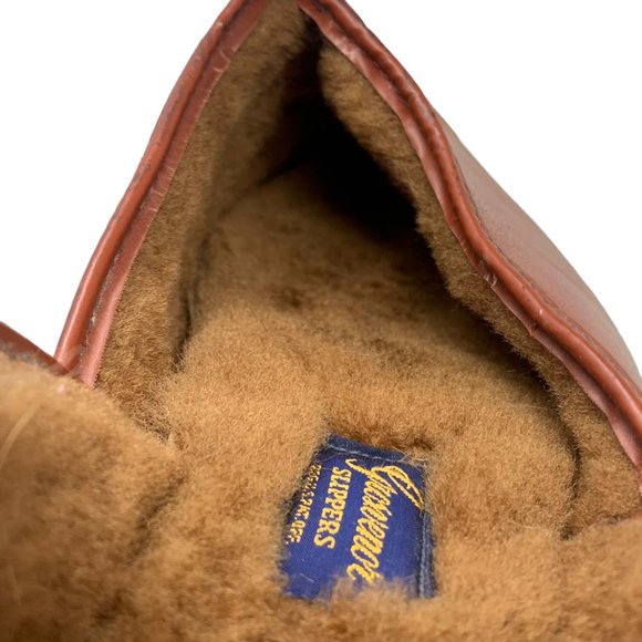 Vintage GROSVENOR Brown Deerskin Fleece Lined Slippers‎ NOS main image 5